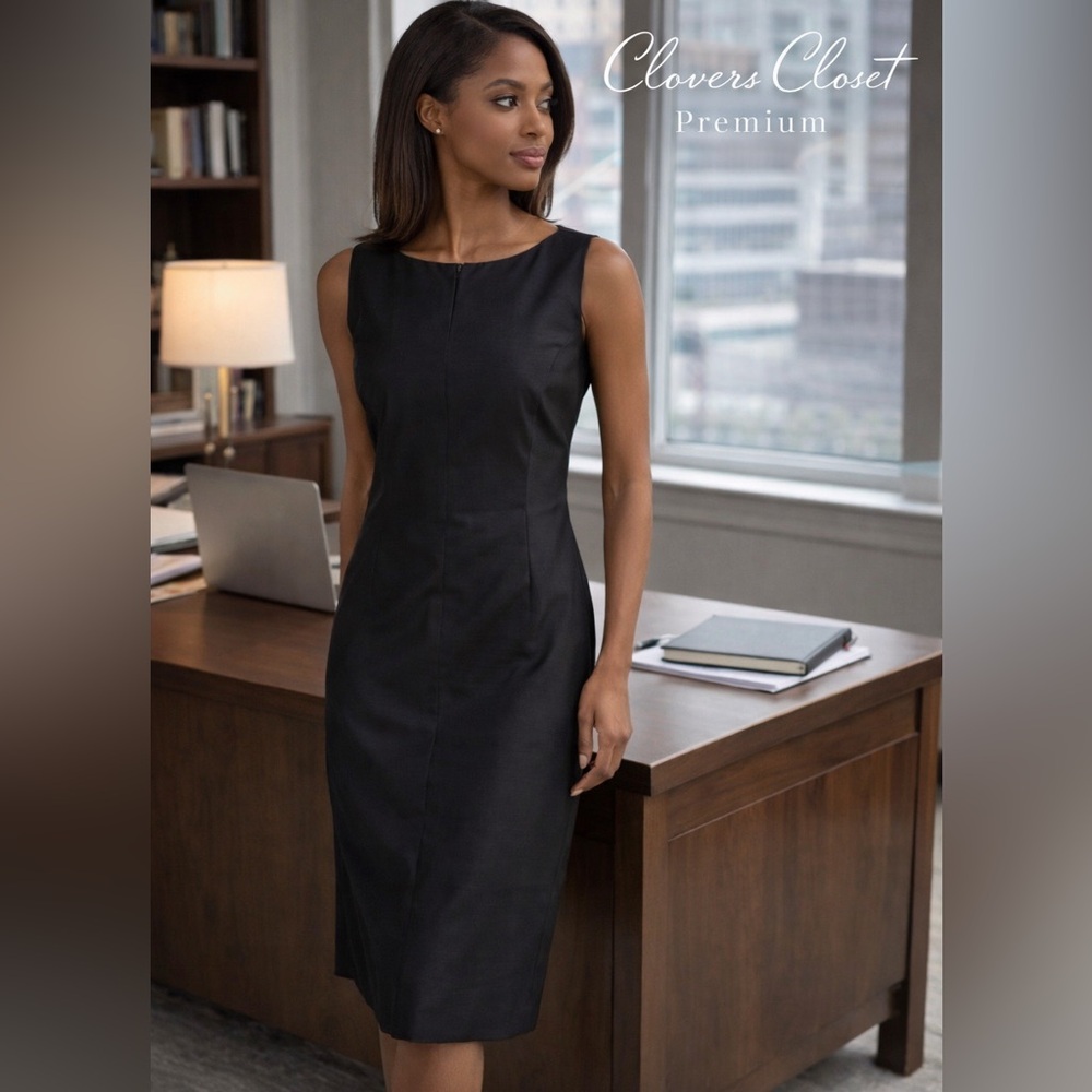 Sag Harbor Woman Black Sheath Dress 20W Sleeveless Career Formal